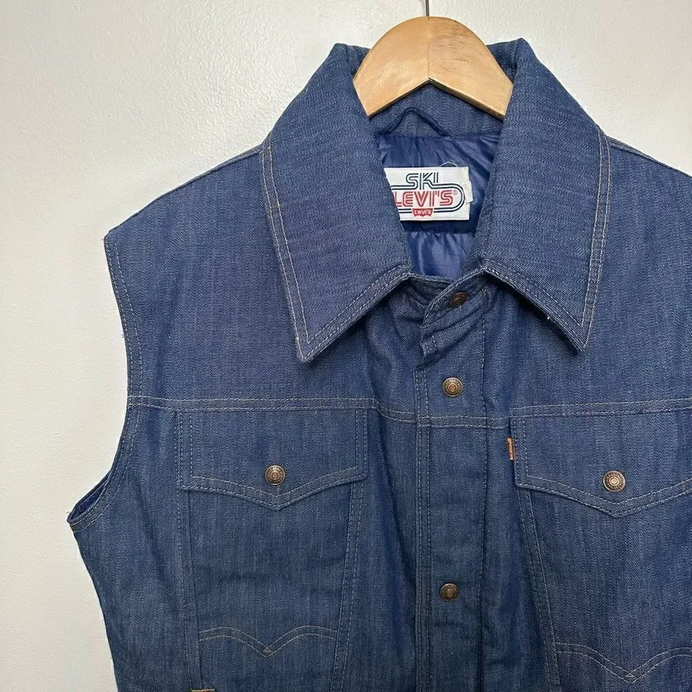 Levi’s Ski Levi’s Vintage 1970s Orange Tab Denim Goose Down Filled Zip Closure V